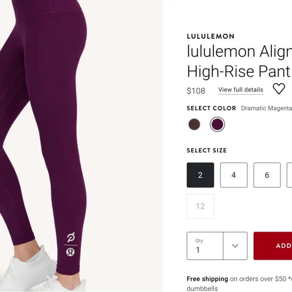 Peloton Women's High-Rise Leggings - Purple